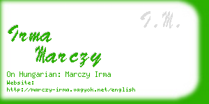 irma marczy business card